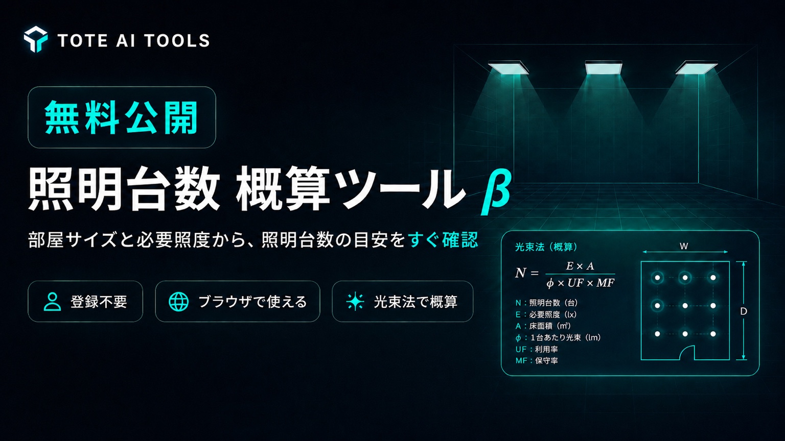 照明台数 概算ツール β